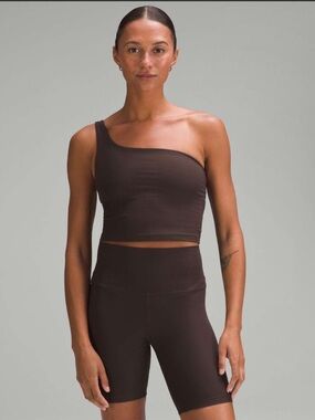 Lululemon Ribbed Nulu Asymmetrical Yoga Tank Top Espresso Brown Size 12